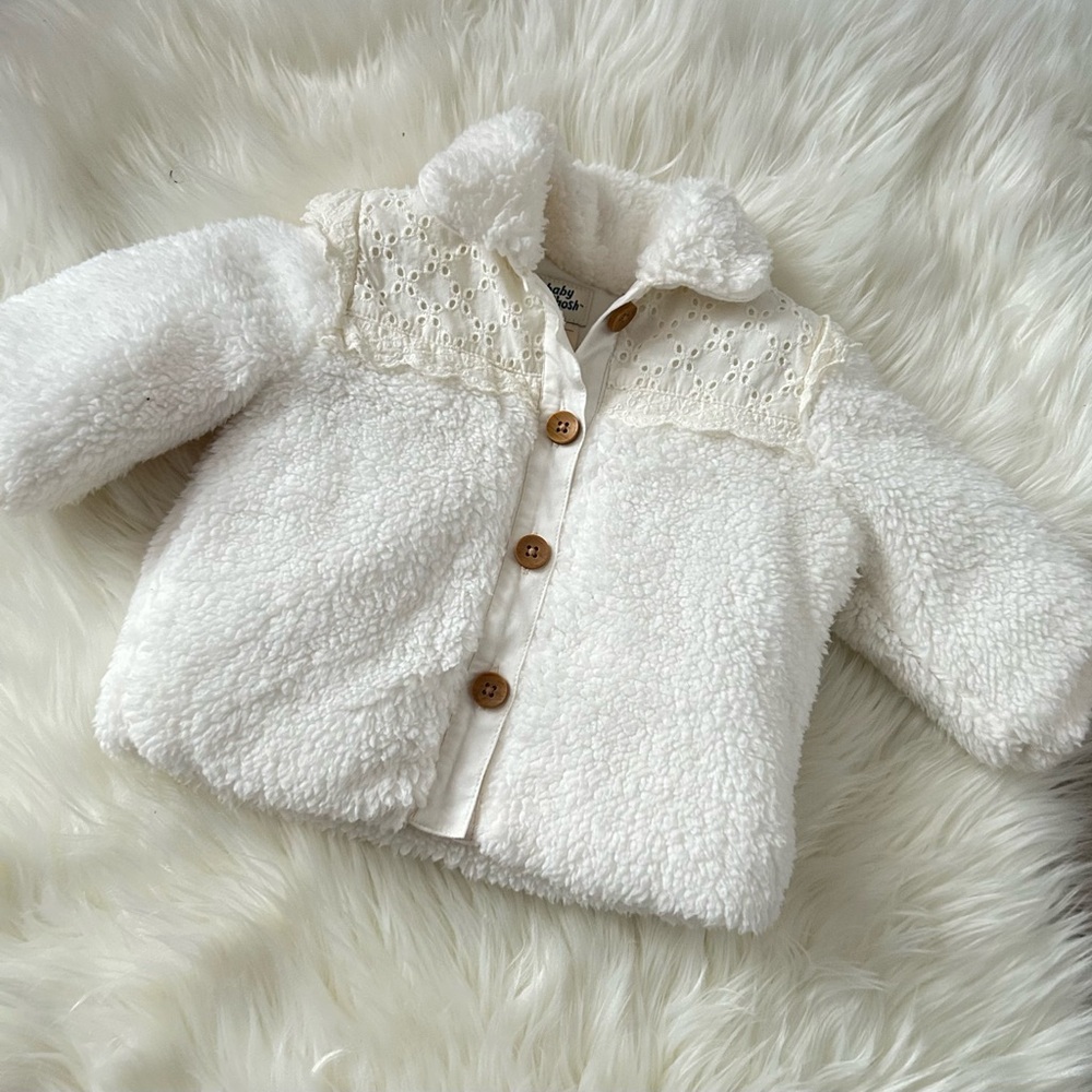 Carter's White Fleece Kids Puffer Jacket